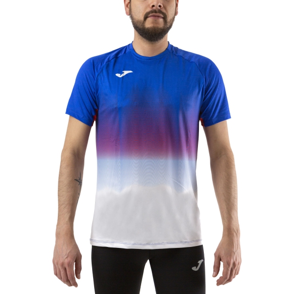 Maglietta Running Uomo Joma Elite VII TShirt  Royal/White 101519.722