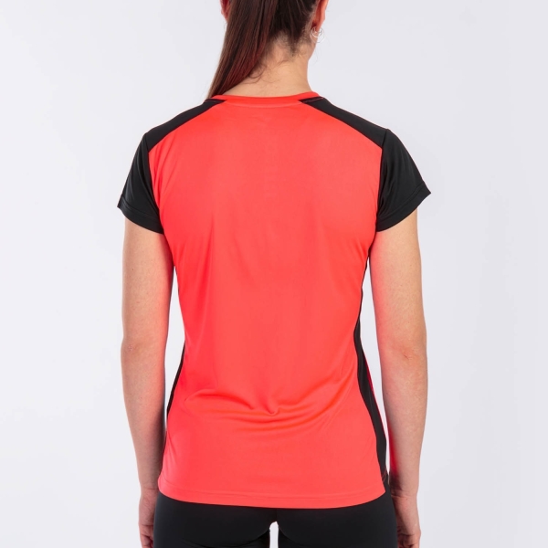 Joma Record II T-Shirt - Fluor Coral/Black