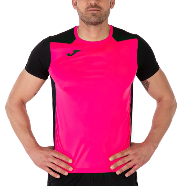 Men's Running T-Shirt Joma Record II TShirt  Fluor Pink/Black 102223.031