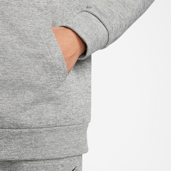 Nike Logo Therma-FIT Hoodie - Dark Grey Heather/Particle Grey/Black
