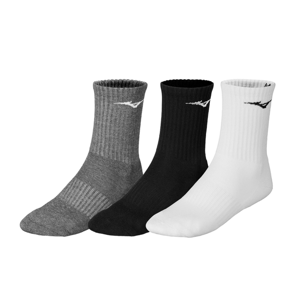 Socks Mizuno Logo x 3 Socks  White/Black/Melange 32GX2505Z99