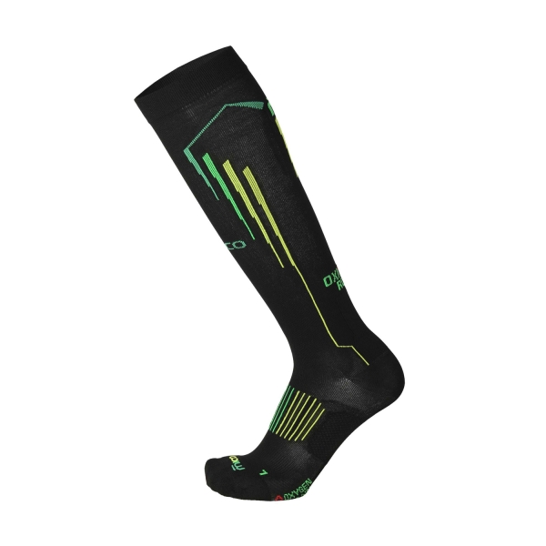 Calze Mico Compression OxiJet Light Weight Calze  Nero/Verde Fluo CA 1273 155