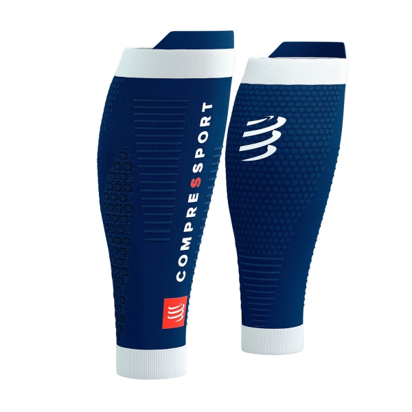 Compression Calf Sleeve Compressport R2 3.0 Compression Calf Sleeves  Estate Blue/White SU00047B549