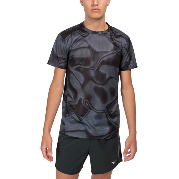 Men's Running T-Shirt Mizuno Premium Aero TShirt  Black J2GAA50109