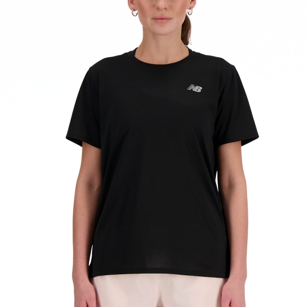 Women's Running T-Shirts New Balance Sport Essentials TShirt  Black WT41222BK