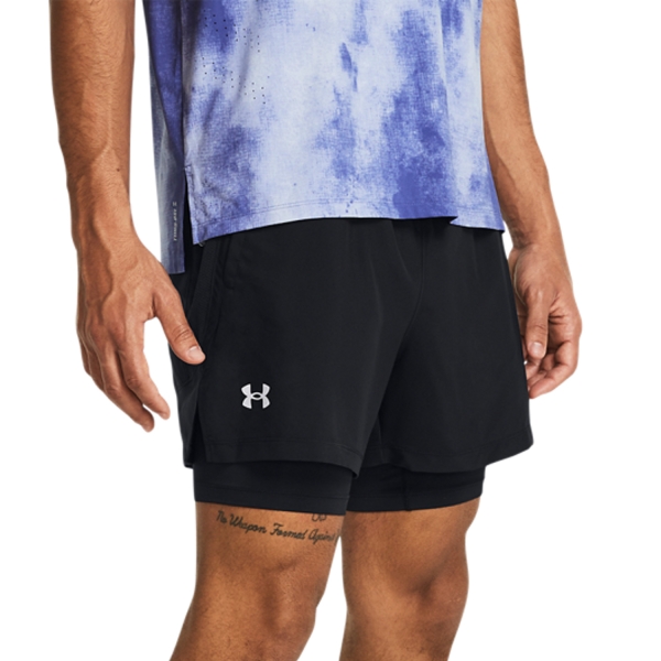 Men's Running Shorts Under Armour Launch 2 in 1 5in Shorts  Black/Reflective 13826400001