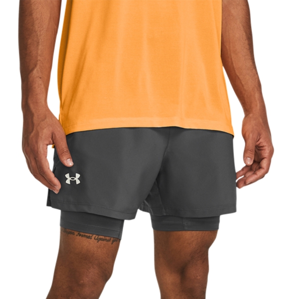 Men's Running Shorts Under Armour Launch 2 in 1 5in Shorts  Castlerock/Reflective 13826400025