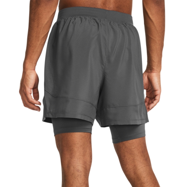 Under Armour Launch 2 in 1 5in Shorts - Castlerock/Reflective
