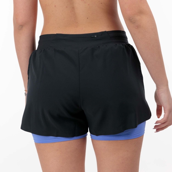 Odlo Zeroweight 2 in 1 3in Shorts - Black/Persian Jewel