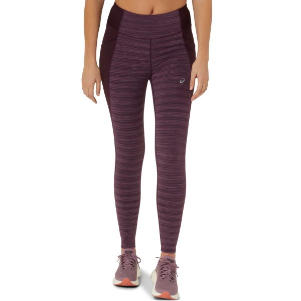 Women's Running Tights ASICS Nagino Logo Tights  Dark Aubergine Heather 2012D066500