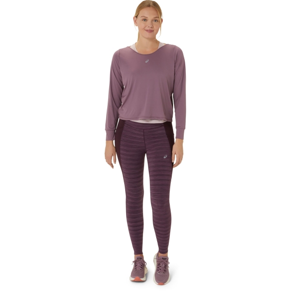 ASICS Nagino Logo Tights - Dark Aubergine Heather