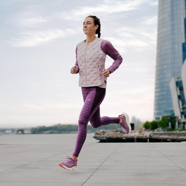 ASICS Nagino Logo Tights - Dark Aubergine Heather