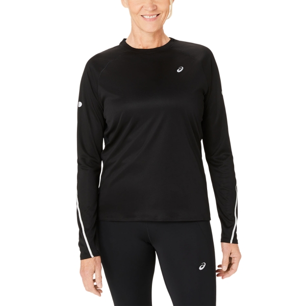 Women's Running Shirt ASICS Road LiteShow Logo Shirt  Performance Black 2012D080001
