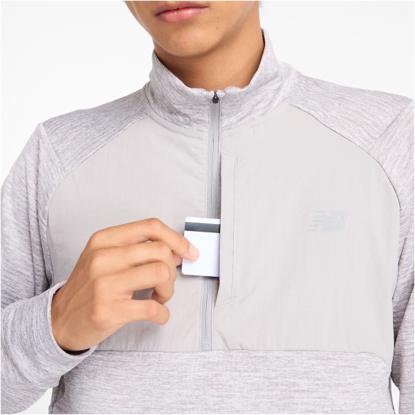 New Balance Heat Grid Logo Shirt - Athletic Grey