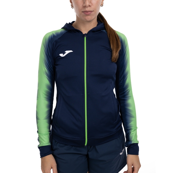 Women's Running Hoodies Joma Elite XI Hoodie  Navy/Fluor Green 902257.317