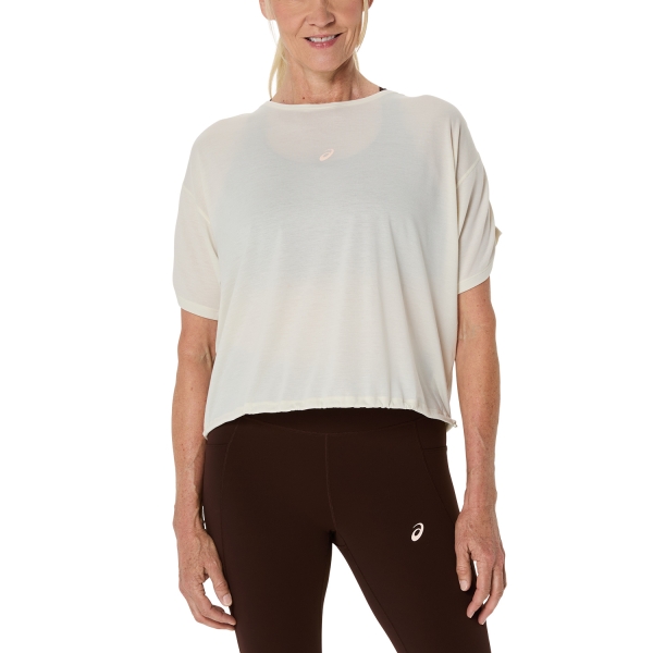 Women's Running T-Shirts ASICS Nagino Logo TShirt  Birch Heather 2012D140200