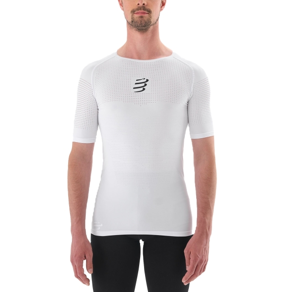 Men's  Short Sleeve Trail Running Shirts Compressport On/Off TShirt  White ATSM4200001