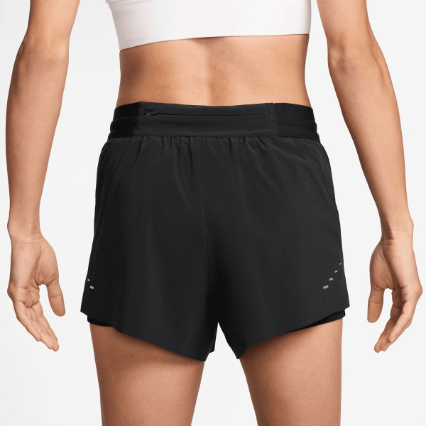 Nike Swift 2 in 1 2.5in Pantaloncini - Black/Reflective Silver