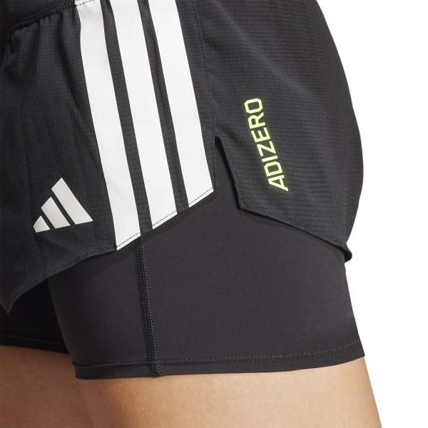 adidas ADIZERO 2 in 1 Gel 1in Shorts - Black