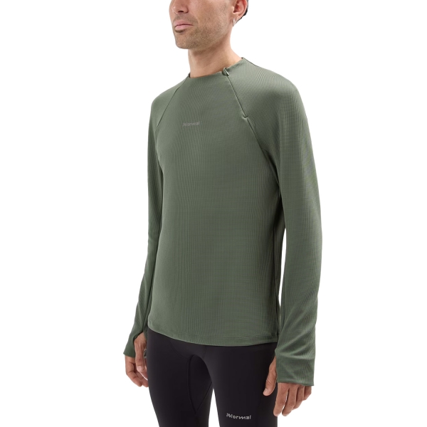 Men's Long Sleeve Trail Running NNormal TR Shirt  Dark Green N2CMAF1002