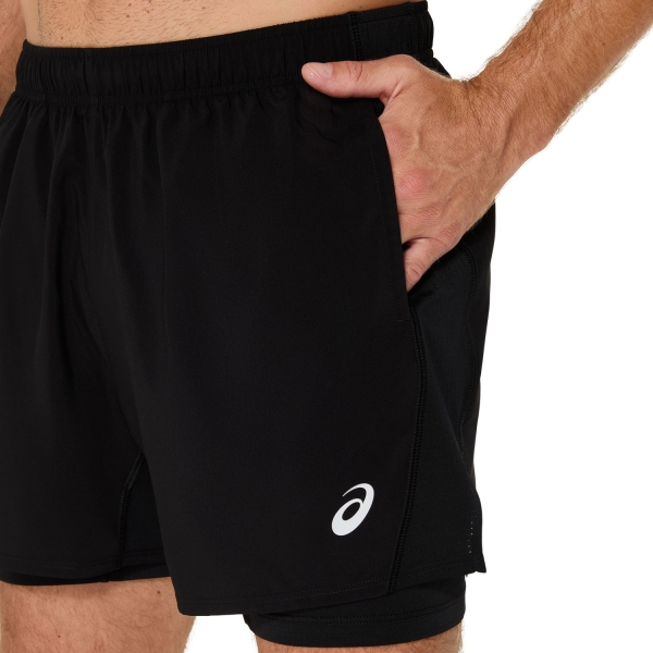 ASICS Core 2 in 1 5in Shorts - Performance Black