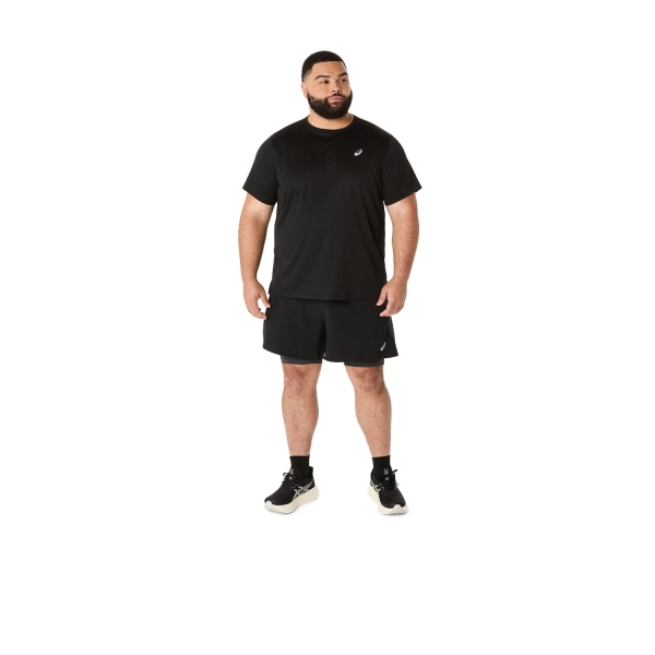ASICS Road Logo 2 in 1 5in Pantaloncini - Performance Black/Graphite Grey