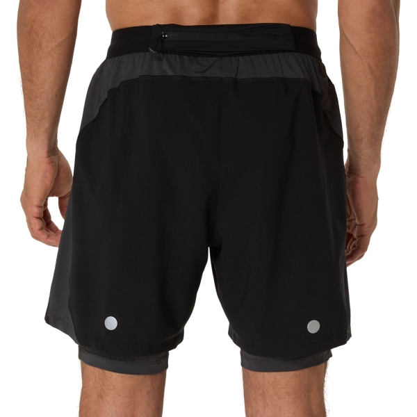 ASICS Road Logo 2 in 1 7in Shorts - Performance Black/Graphite Grey
