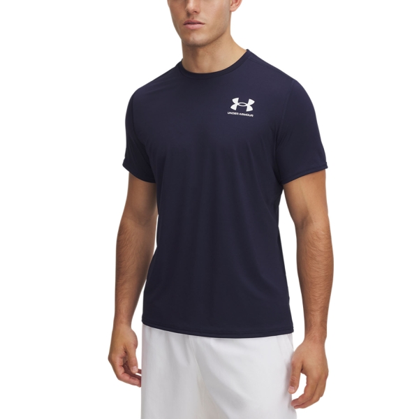 Men's Running T-Shirt Under Armour HeatGear Fitted TShirt  Midnight Navy/White 60009390410
