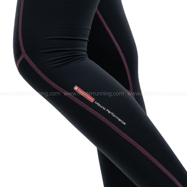 Mizuno Merino Wool Long Tights - Black/Violet Quartz