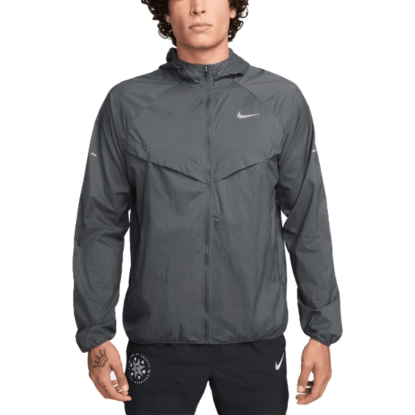 Men's Running Jacket Nike DriFIT UV Stride Jacket  Smoke Grey/Reflective Silver HV4548084