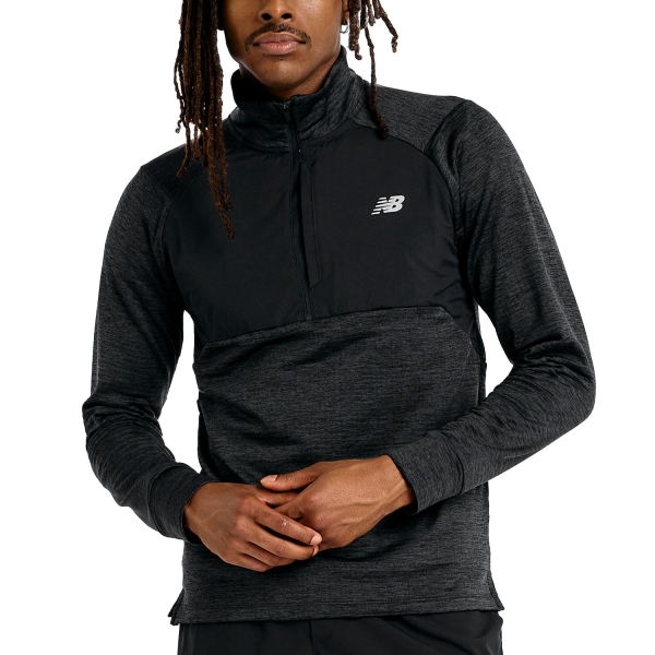 Men's Running Shirt New Balance Heat Grid Logo Shirt  Black MT43204BK