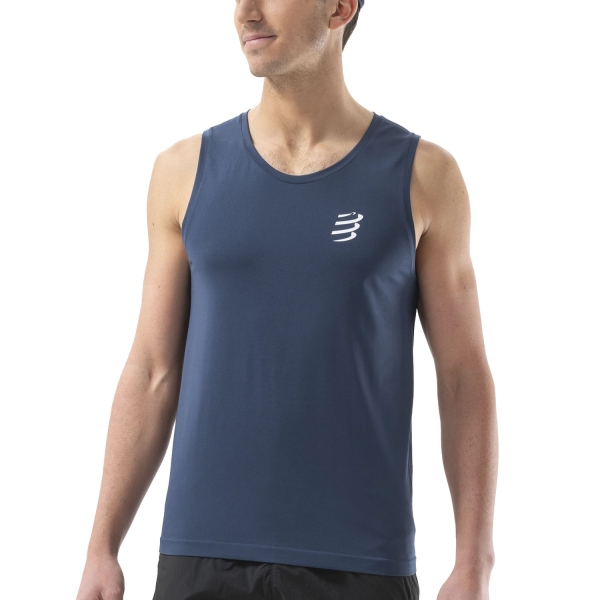 Men's Running Tank Compressport Performance Tank  Blues ATSM7435055