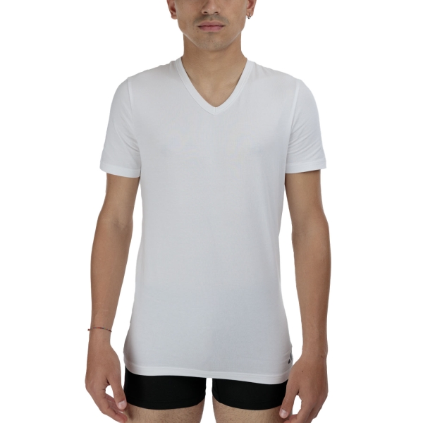Men's T-Shirt and Tank Underwear adidas Active Flex Logo x 2 TShirt  White 4AM0170100