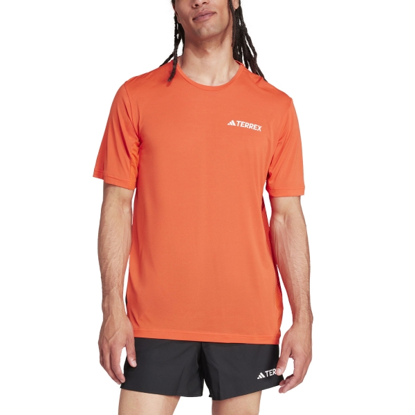 Men's  Short Sleeve Trail Running Shirts adidas Terrex Xperior TShirt  Semi Impact Orange JN8136