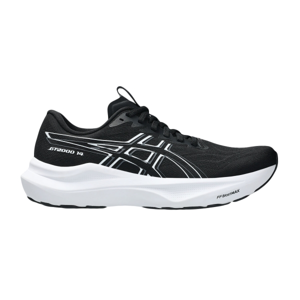 Woman's Structured Running Shoes ASICS GT 2000 14  Black/White 1012B843001