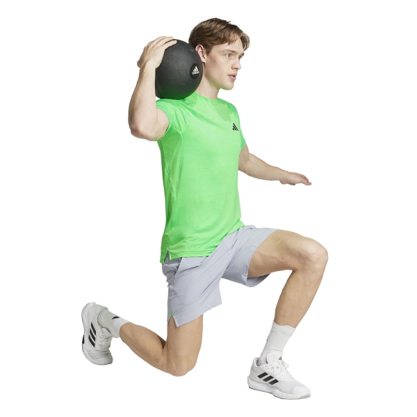 adidas Gym+ Logo T-Shirt - Lime Burst Melange