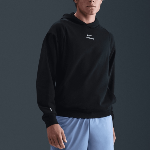 Men's Training Jacket and Hoodie Nike Pro DriFIT Hoodie  Black/White IB4272010