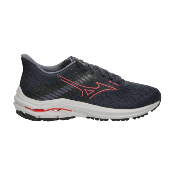 Woman's Structured Running Shoes Mizuno Wave Equate 9  Odyssey Grey/Striking Coral/Blue Granite J1GD254871