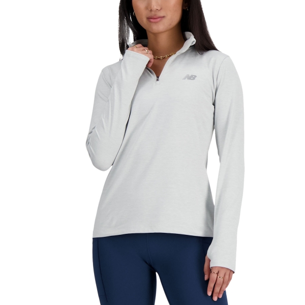 Women's Running Shirt New Balance Space Dye Shirt  Ash Heather WT41150AHH