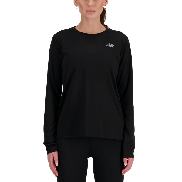 Women's Running Shirt New Balance Essentials Shirt  Black WT41225BK