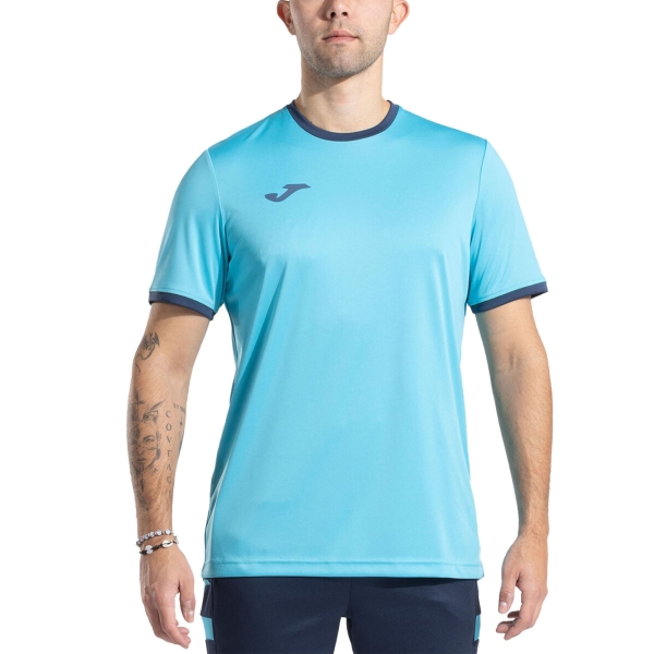 Men's Running T-Shirt Joma Combi Premium TShirt  Fluor Turquoise/Dark Navy 104494.013