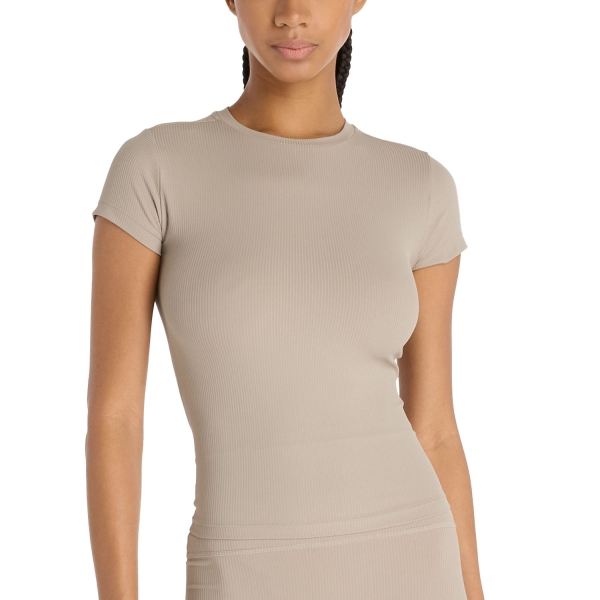Maglietta Fitness e Training Donna New Balance Ribbed TShirt  Arid Stone WT53125ADS