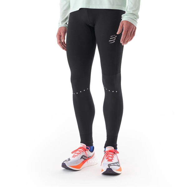 Men's Running Tights and Pants Compressport Winter Logo Tights  Black ATIM3249000