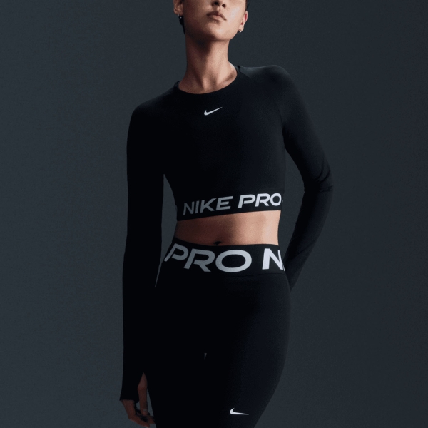 Women's Fitness & Training Shirt and Hoodie Nike Pro DriFIT Shirt  Black/White FV5484010