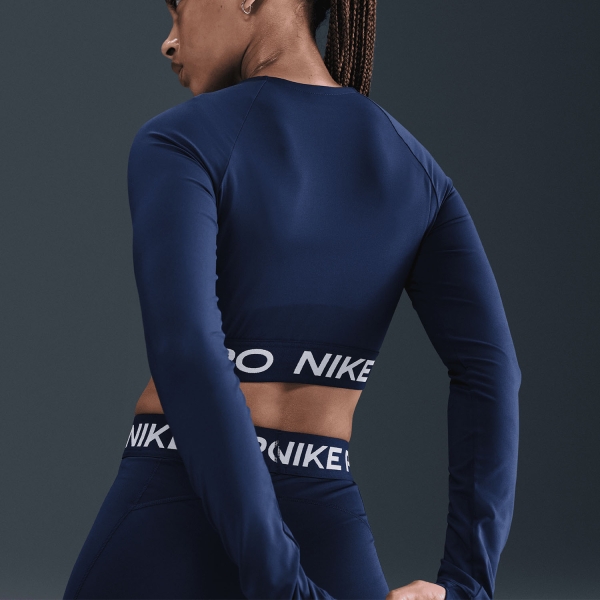 Nike Pro Dri-FIT Shirt - Midnight Navy/White