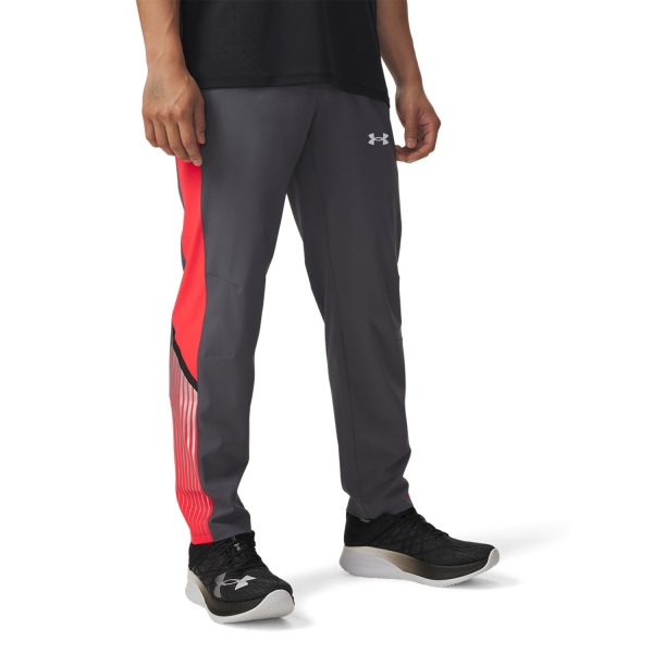 Men's Running Tights and Pants Under Armour Velociti Storm Pants  Castlerock/Racer Red/Reflective 60058990025