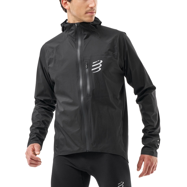 Men's Trail Running Jackets Compressport Thunderstorm 30k/60k Jacket  Black AJVU11709000