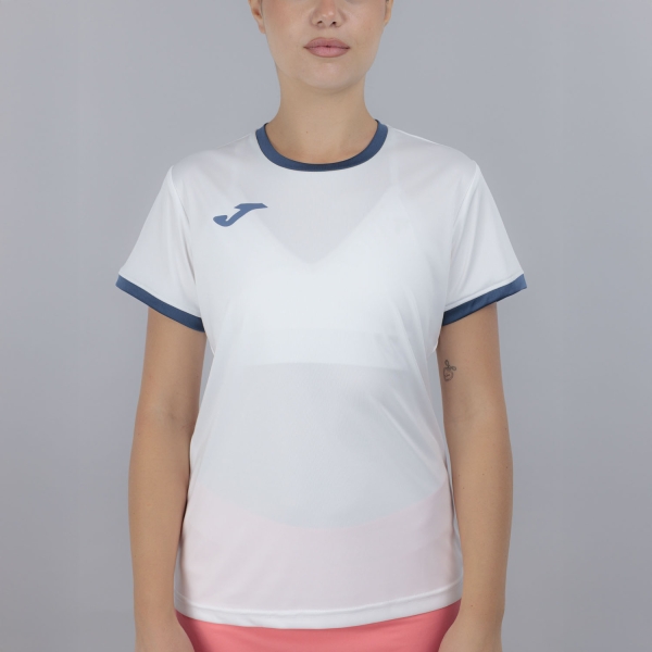 Women's Running T-Shirts Joma Combi Premium TShirt  White/Dark Navy 902655.203