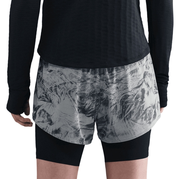 Nike Swift Logo 2 in 1 2in Shorts - Thunder Grey/Dark Smoke Grey/Black