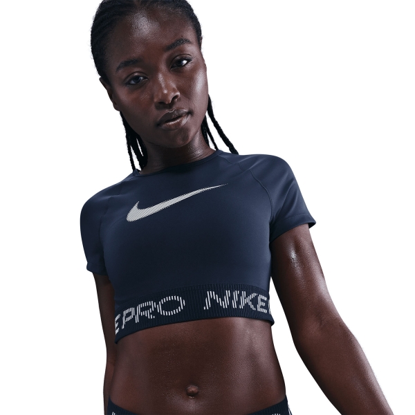 Nike Pro Dri-FIT T-Shirt - Midnight Navy/Football Grey/White